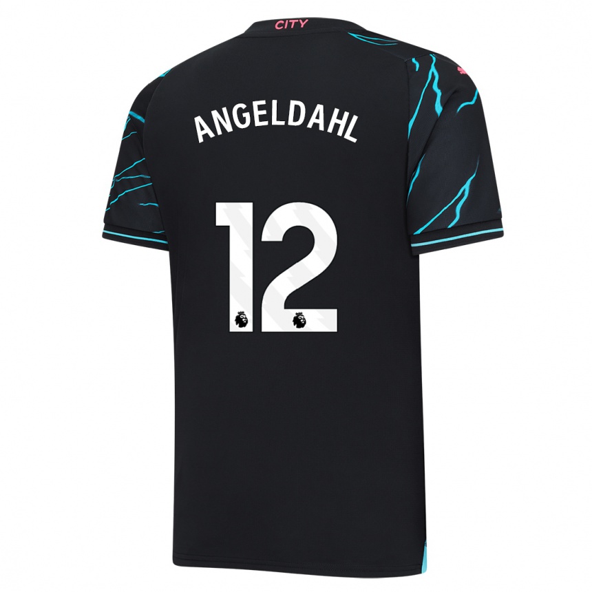 Mujer Fútbol Camiseta Filippa Angeldahl #12 Azul Oscuro Equipación Tercera 2023/24