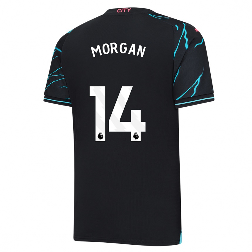 Mujer Fútbol Camiseta Esme Morgan #14 Azul Oscuro Equipación Tercera 2023/24