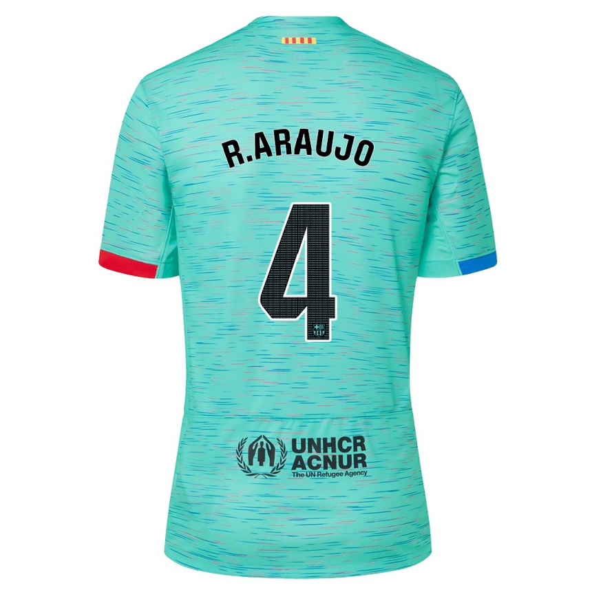 Mujer Fútbol Camiseta Ronald Araujo #4 Aguamarina Clara Equipación Tercera 2023/24
