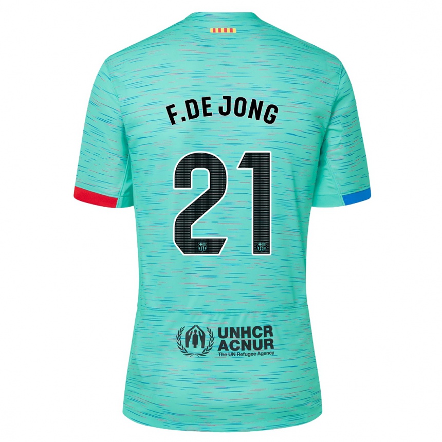 Mujer Fútbol Camiseta Frenkie De Jong #21 Aguamarina Clara Equipación Tercera 2023/24