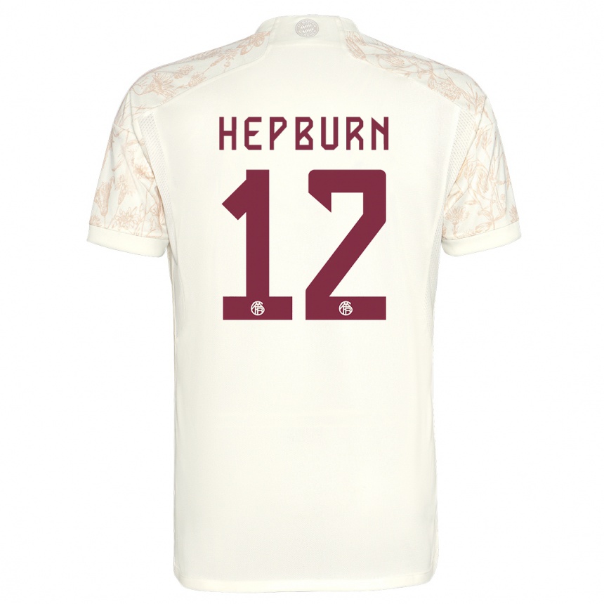 Mujer Fútbol Camiseta Barry Hepburn #12 Blanquecino Equipación Tercera 2023/24