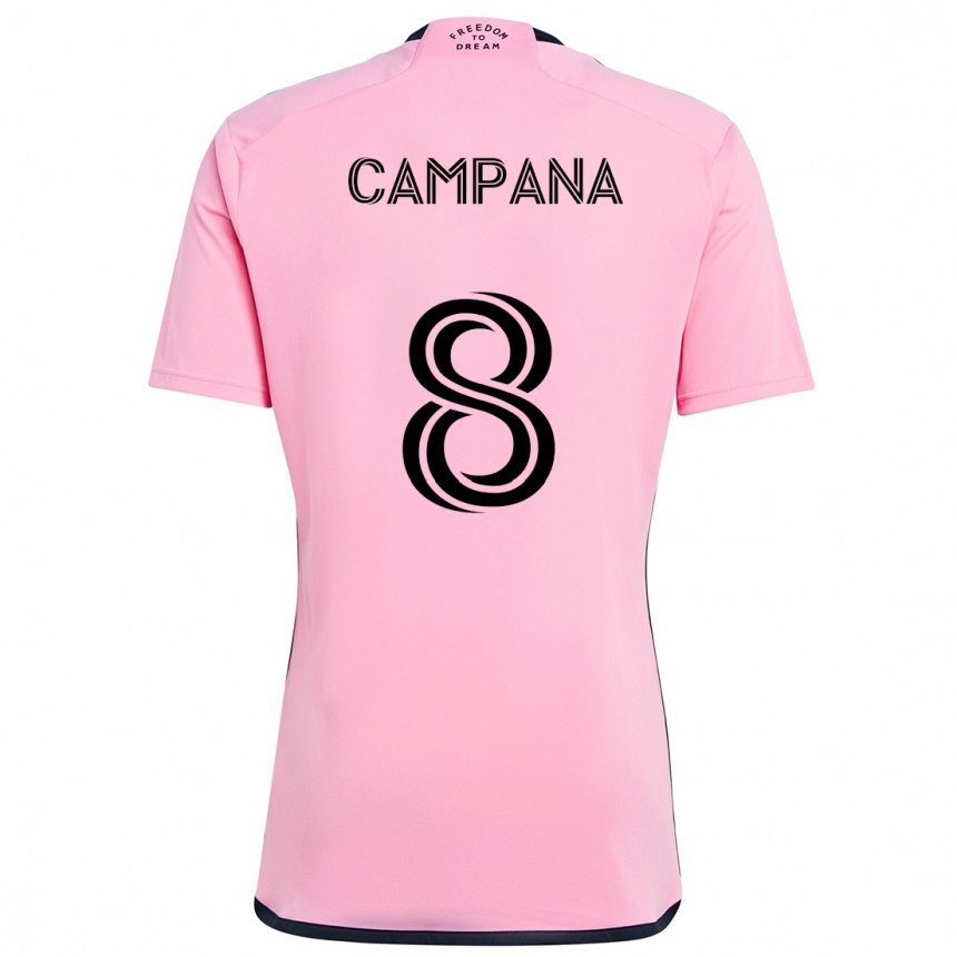 Niño Fútbol Camiseta Leonardo Campana #8 Rosa 1ª Equipación 2024/25