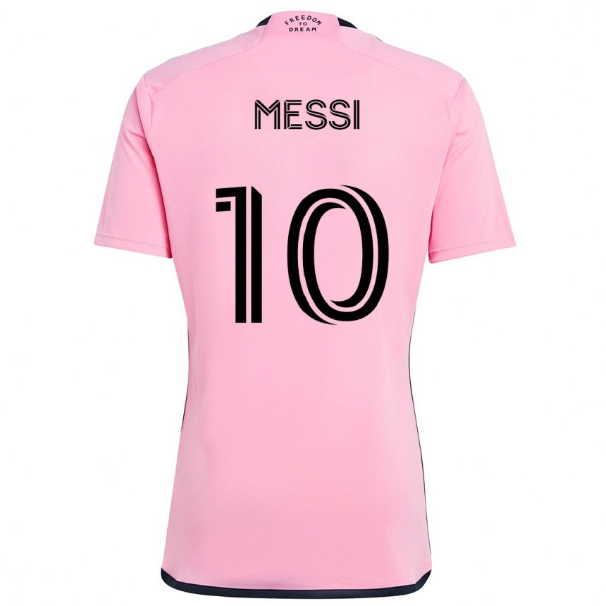 Niño Fútbol Camiseta Lionel Messi #10 Rosa 1ª Equipación 2024/25