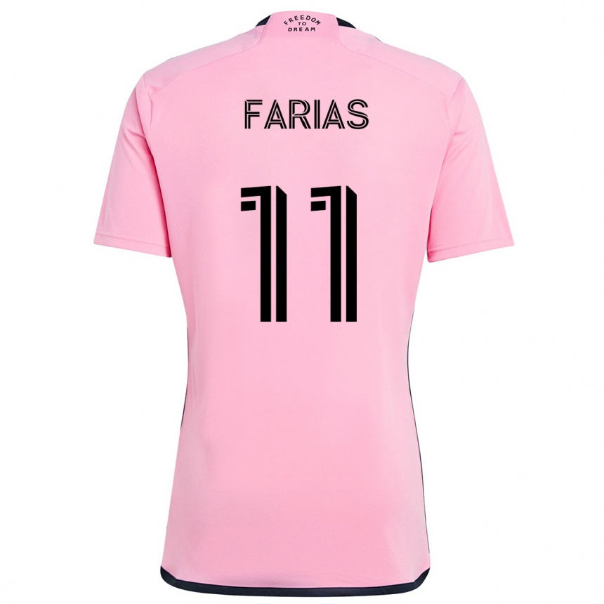 Niño Fútbol Camiseta Facundo Farías #11 Rosa 1ª Equipación 2024/25