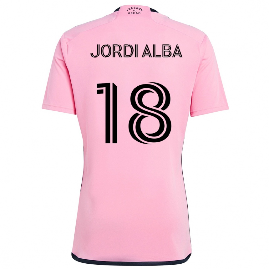 Niño Fútbol Camiseta Jordi Alba #18 Rosa 1ª Equipación 2024/25