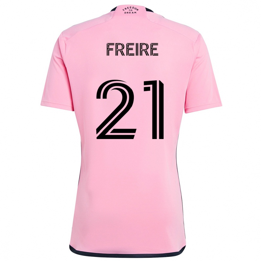 Niño Fútbol Camiseta Nicolas Freire #21 Rosa 1ª Equipación 2024/25