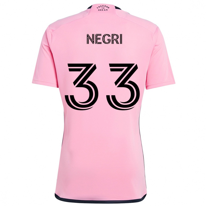 Niño Fútbol Camiseta Franco Negri #33 Rosa 1ª Equipación 2024/25