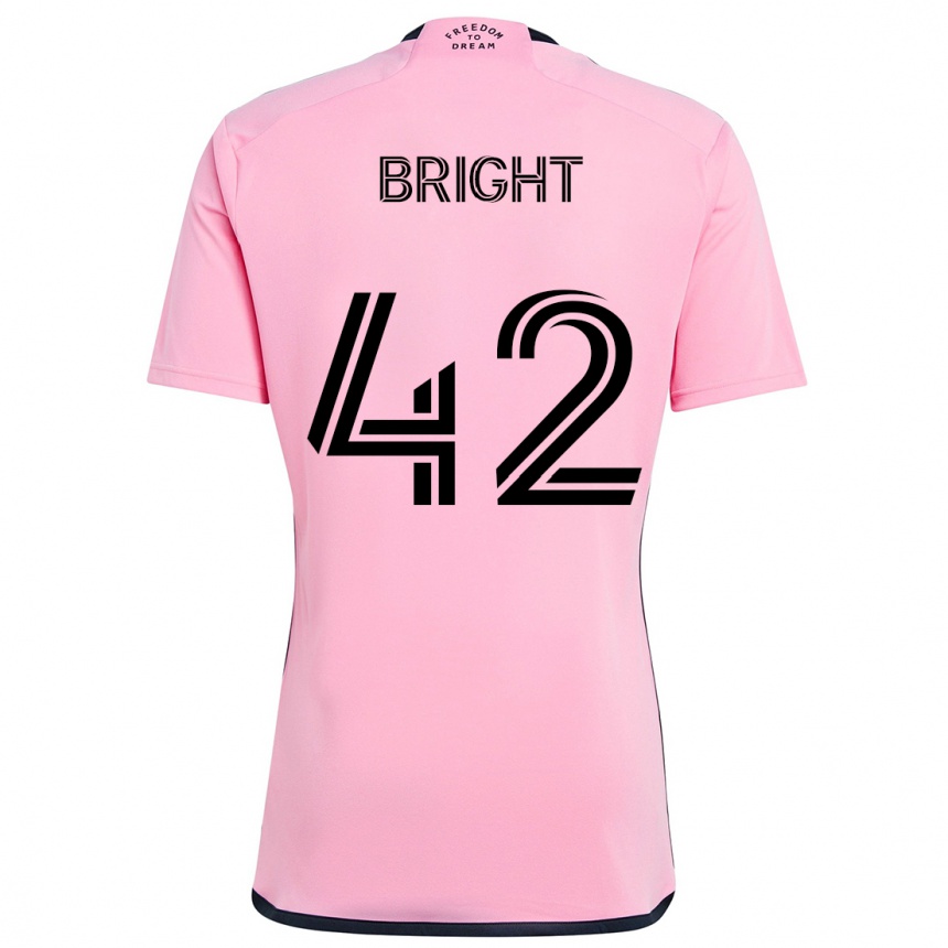 Niño Fútbol Camiseta Yannick Bright #42 Rosa 1ª Equipación 2024/25