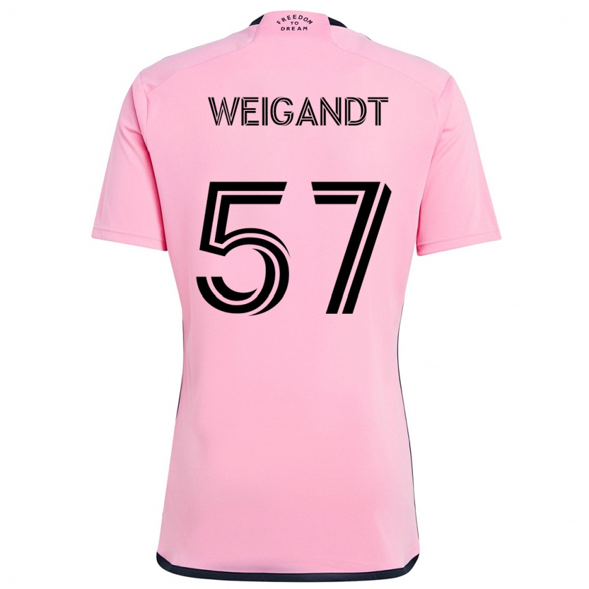 Niño Fútbol Camiseta Marcelo Weigandt #57 Rosa 1ª Equipación 2024/25