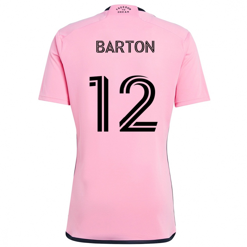 Niño Fútbol Camiseta Tye Barton #12 Rosa 1ª Equipación 2024/25