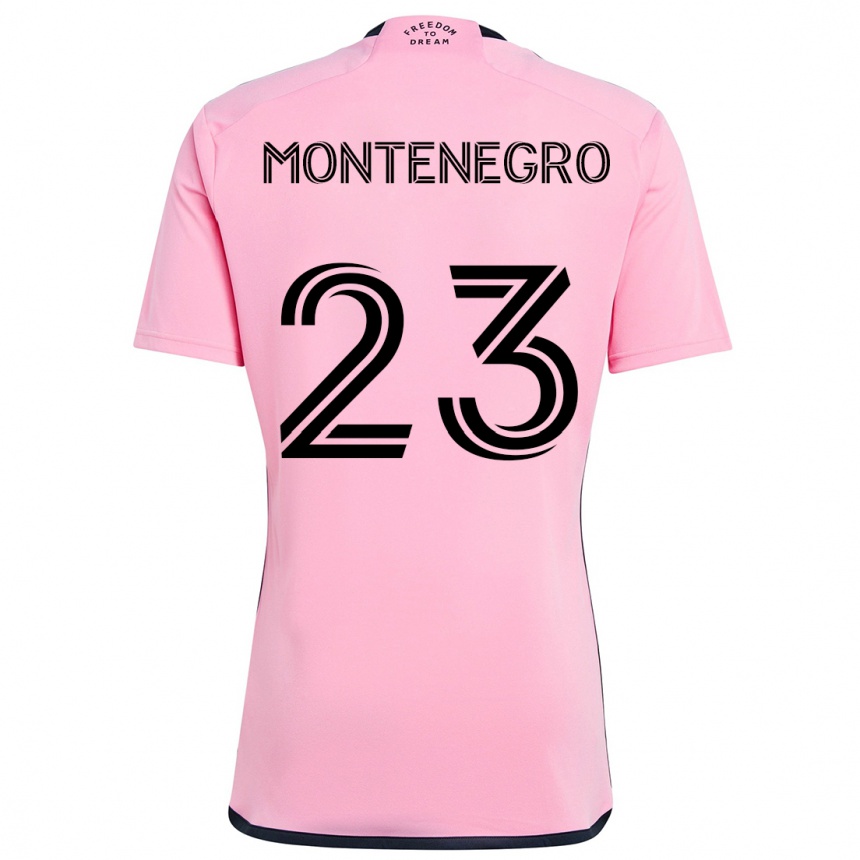 Niño Fútbol Camiseta Ricardo Montenegro #23 Rosa 1ª Equipación 2024/25