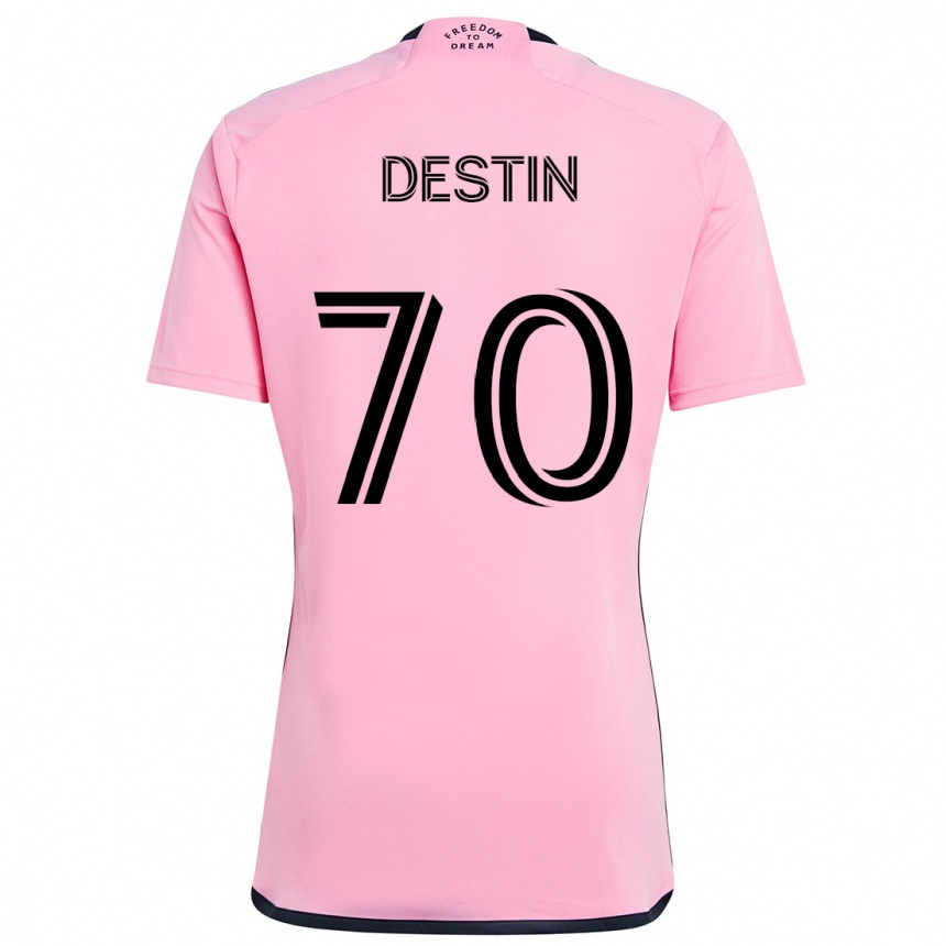 Niño Fútbol Camiseta Bryan Destin #70 Rosa 1ª Equipación 2024/25