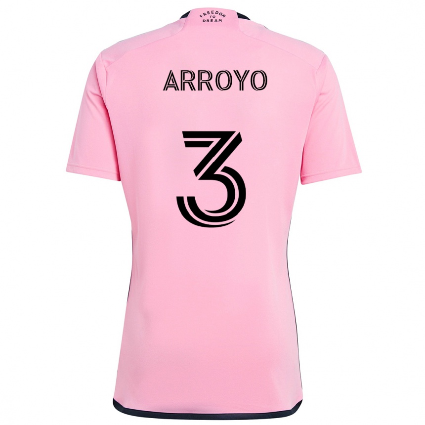 Niño Fútbol Camiseta Dixon Arroyo #3 Rosa 1ª Equipación 2024/25