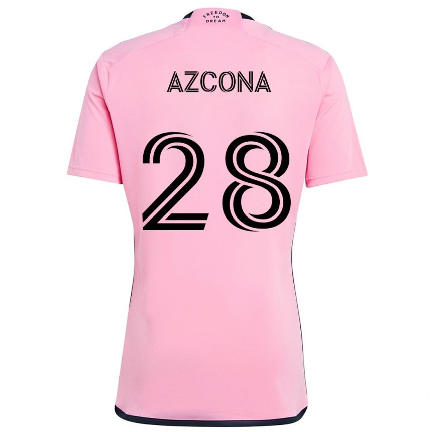 Niño Fútbol Camiseta Edison Azcona #28 Rosa 1ª Equipación 2024/25