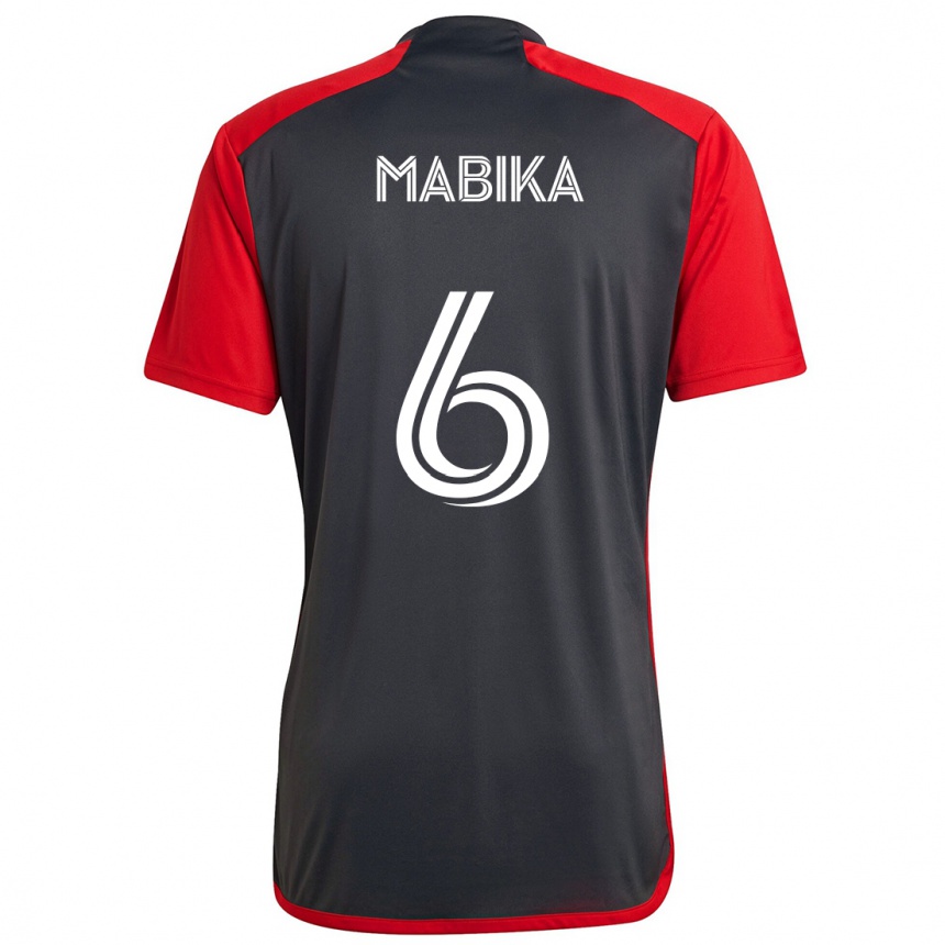 Niño Fútbol Camiseta Aimé Mabika #6 Rojo Grayn 1ª Equipación 2024/25