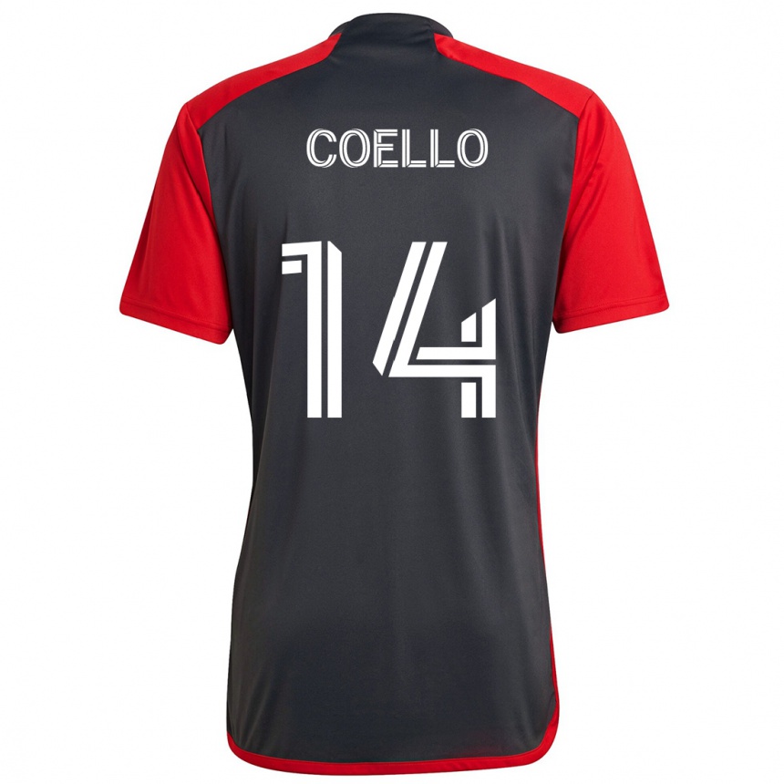 Niño Fútbol Camiseta Alonso Coello #14 Rojo Grayn 1ª Equipación 2024/25