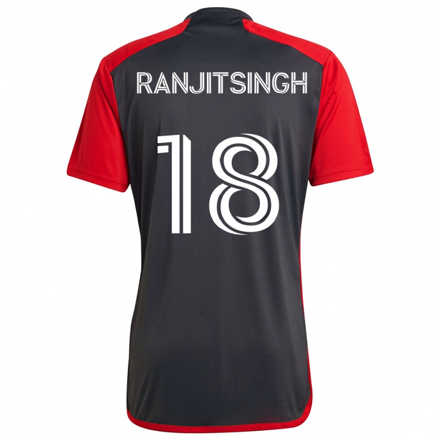 Niño Fútbol Camiseta Greg Ranjitsingh #18 Rojo Grayn 1ª Equipación 2024/25