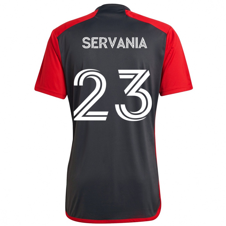 Niño Fútbol Camiseta Brandon Servania #23 Rojo Grayn 1ª Equipación 2024/25