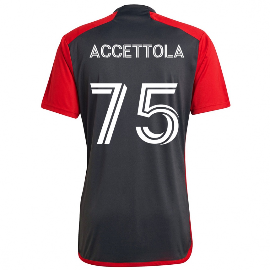 Niño Fútbol Camiseta Luca Accettola #75 Rojo Grayn 1ª Equipación 2024/25