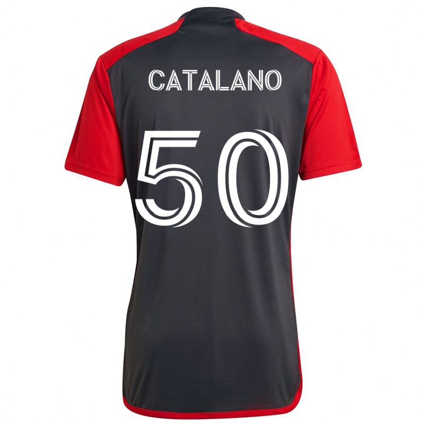 Niño Fútbol Camiseta Gianluca Catalano #50 Rojo Grayn 1ª Equipación 2024/25