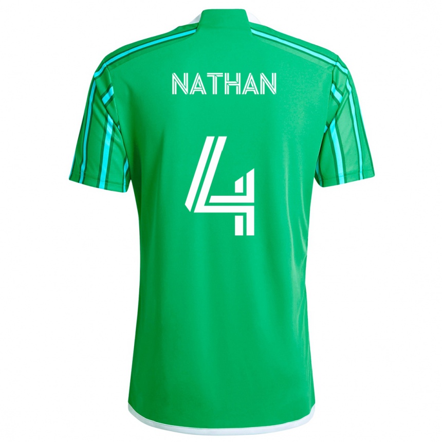 Niño Fútbol Camiseta Nathan #4 Verde Blanco 1ª Equipación 2024/25