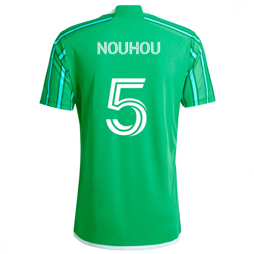 Niño Fútbol Camiseta Nouhou #5 Verde Blanco 1ª Equipación 2024/25