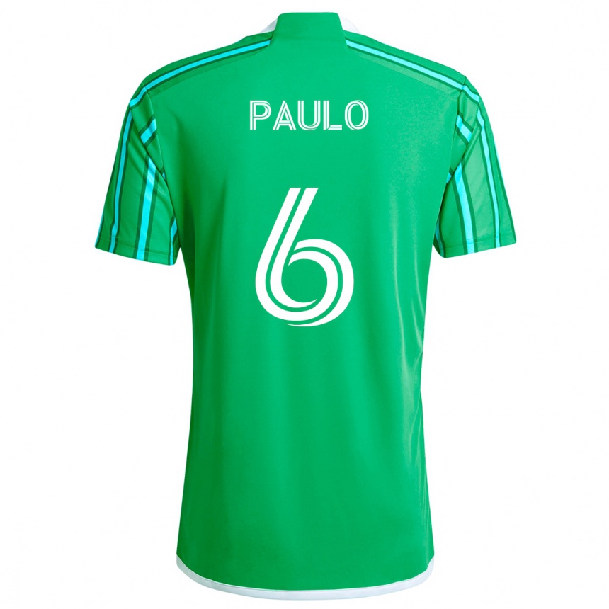 Niño Fútbol Camiseta João Paulo #6 Verde Blanco 1ª Equipación 2024/25