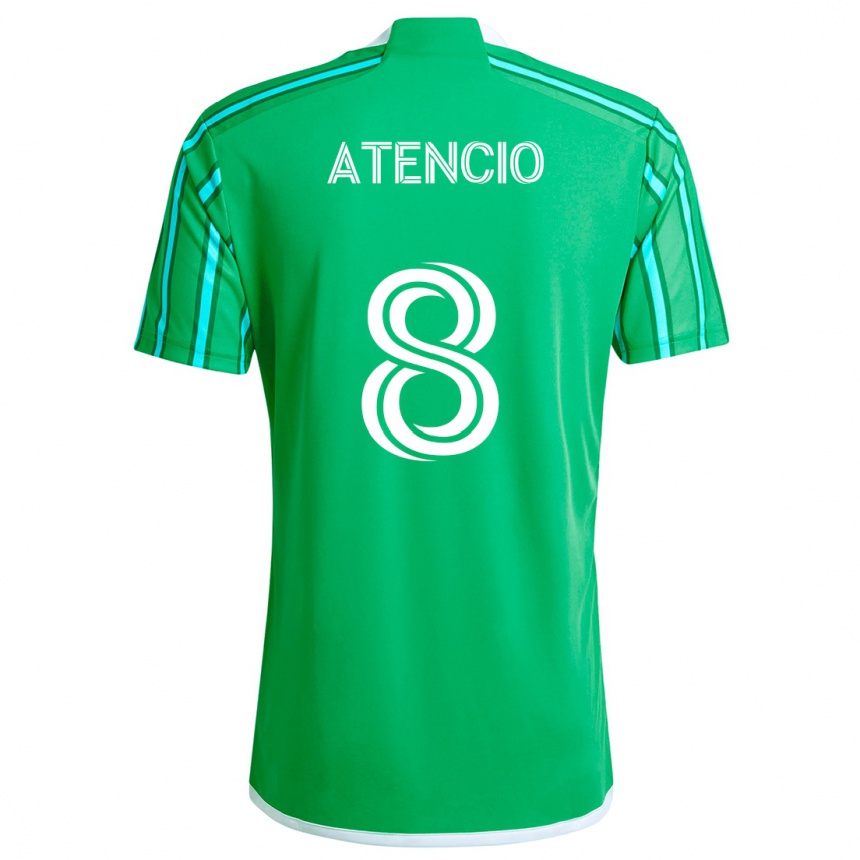 Niño Fútbol Camiseta Josh Atencio #8 Verde Blanco 1ª Equipación 2024/25