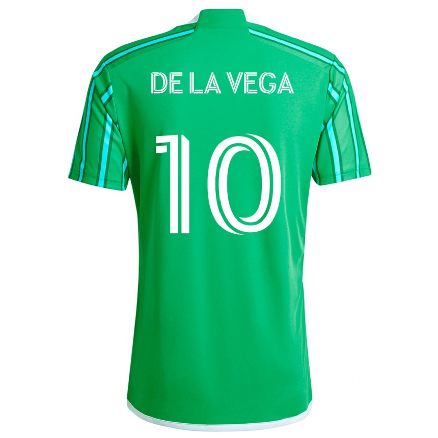 Niño Fútbol Camiseta Pedro De La Vega #10 Verde Blanco 1ª Equipación 2024/25