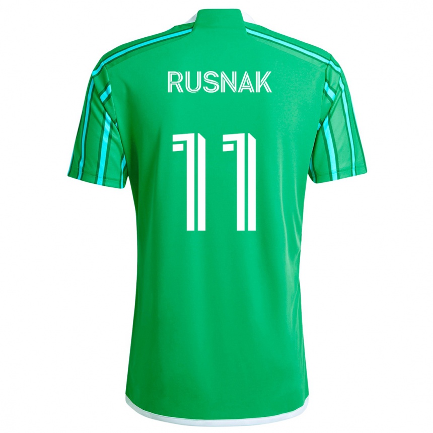 Niño Fútbol Camiseta Albert Rusnák #11 Verde Blanco 1ª Equipación 2024/25