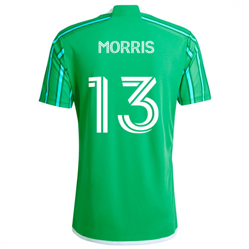 Niño Fútbol Camiseta Jordan Morris #13 Verde Blanco 1ª Equipación 2024/25