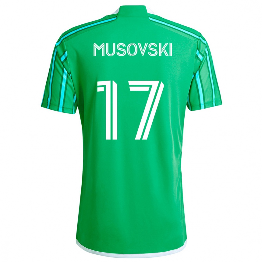 Niño Fútbol Camiseta Danny Musovski #17 Verde Blanco 1ª Equipación 2024/25