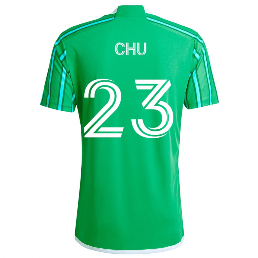 Niño Fútbol Camiseta Léo Chú #23 Verde Blanco 1ª Equipación 2024/25