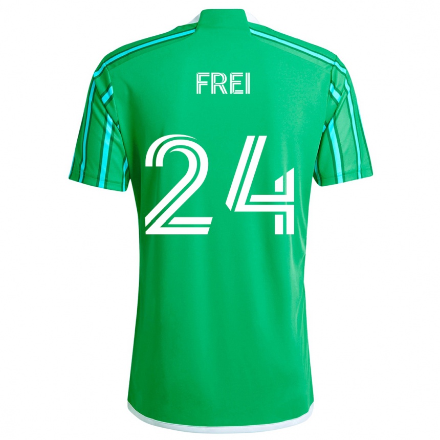 Niño Fútbol Camiseta Stefan Frei #24 Verde Blanco 1ª Equipación 2024/25