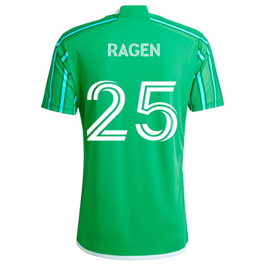 Niño Fútbol Camiseta Jackson Ragen #25 Verde Blanco 1ª Equipación 2024/25