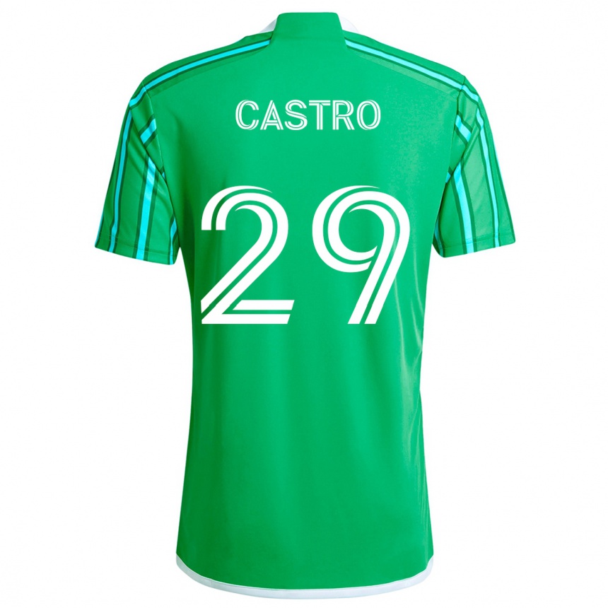 Niño Fútbol Camiseta Jacob Castro #29 Verde Blanco 1ª Equipación 2024/25