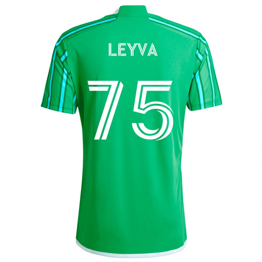 Niño Fútbol Camiseta Danny Leyva #75 Verde Blanco 1ª Equipación 2024/25