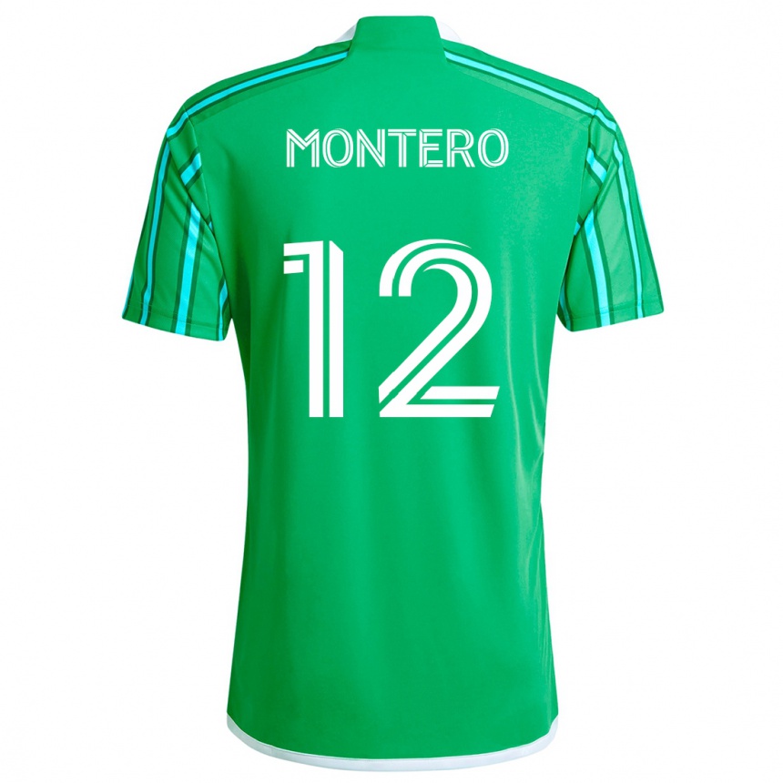 Niño Fútbol Camiseta Fredy Montero #12 Verde Blanco 1ª Equipación 2024/25