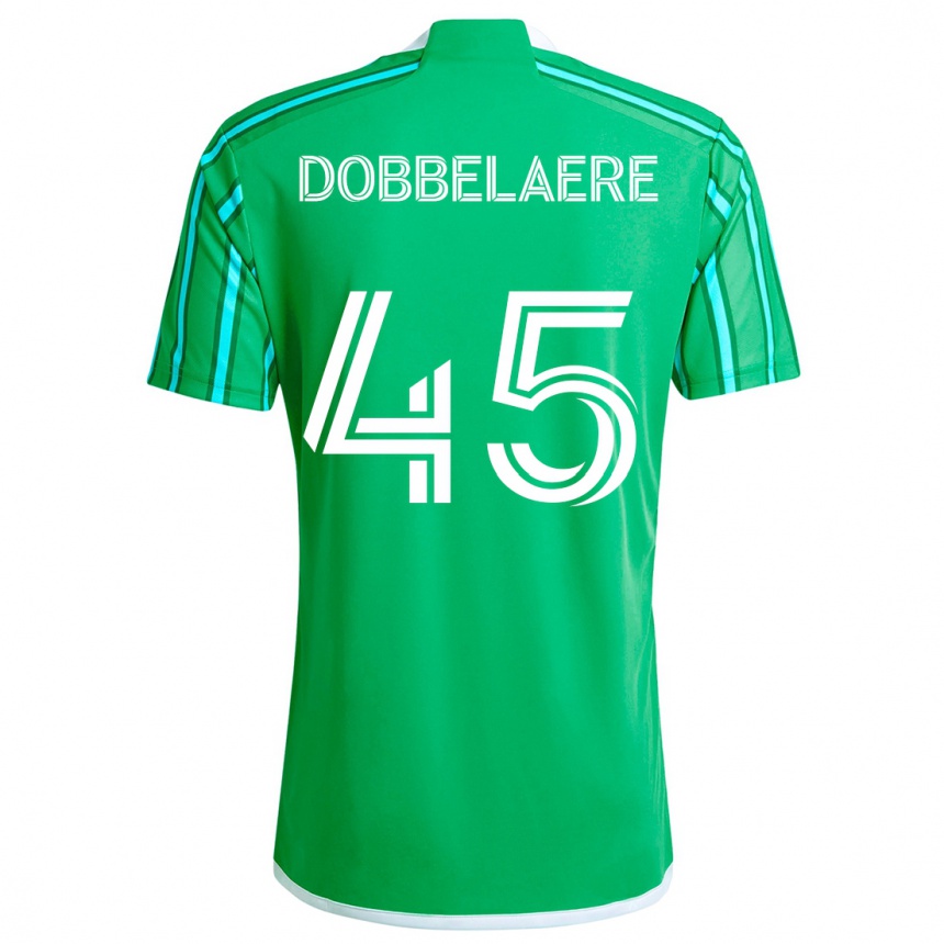 Niño Fútbol Camiseta Ethan Dobbelaere #45 Verde Blanco 1ª Equipación 2024/25