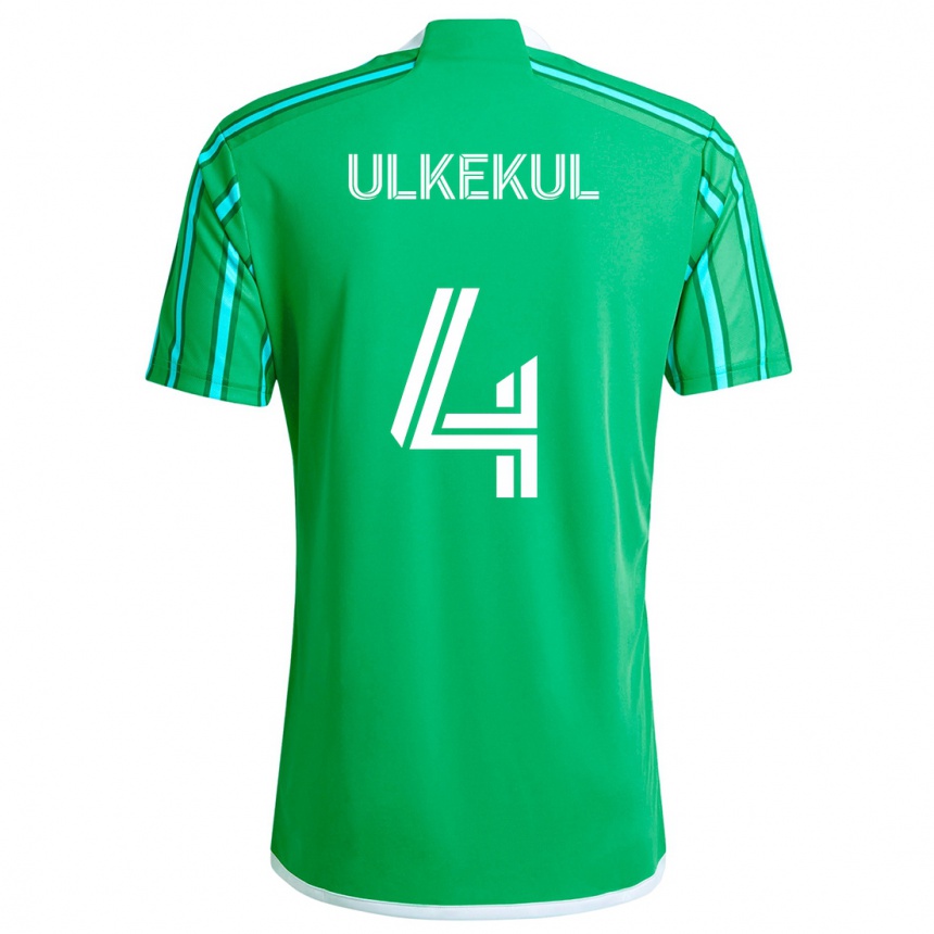 Niño Fútbol Camiseta Jodi Ulkekul #4 Verde Blanco 1ª Equipación 2024/25