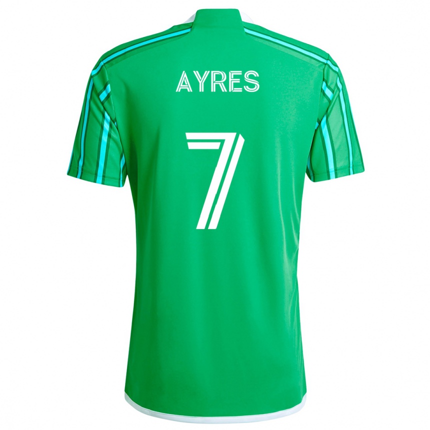 Niño Fútbol Camiseta Melina Ayres #7 Verde Blanco 1ª Equipación 2024/25