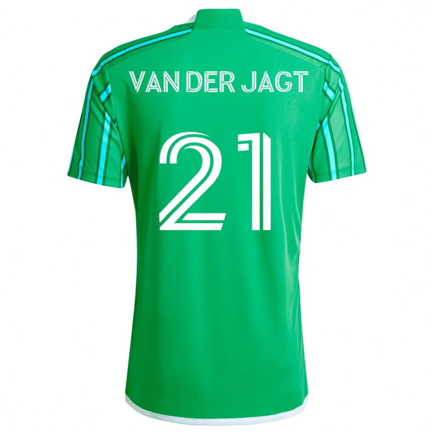 Niño Fútbol Camiseta Olivia Van Der Jagt #21 Verde Blanco 1ª Equipación 2024/25