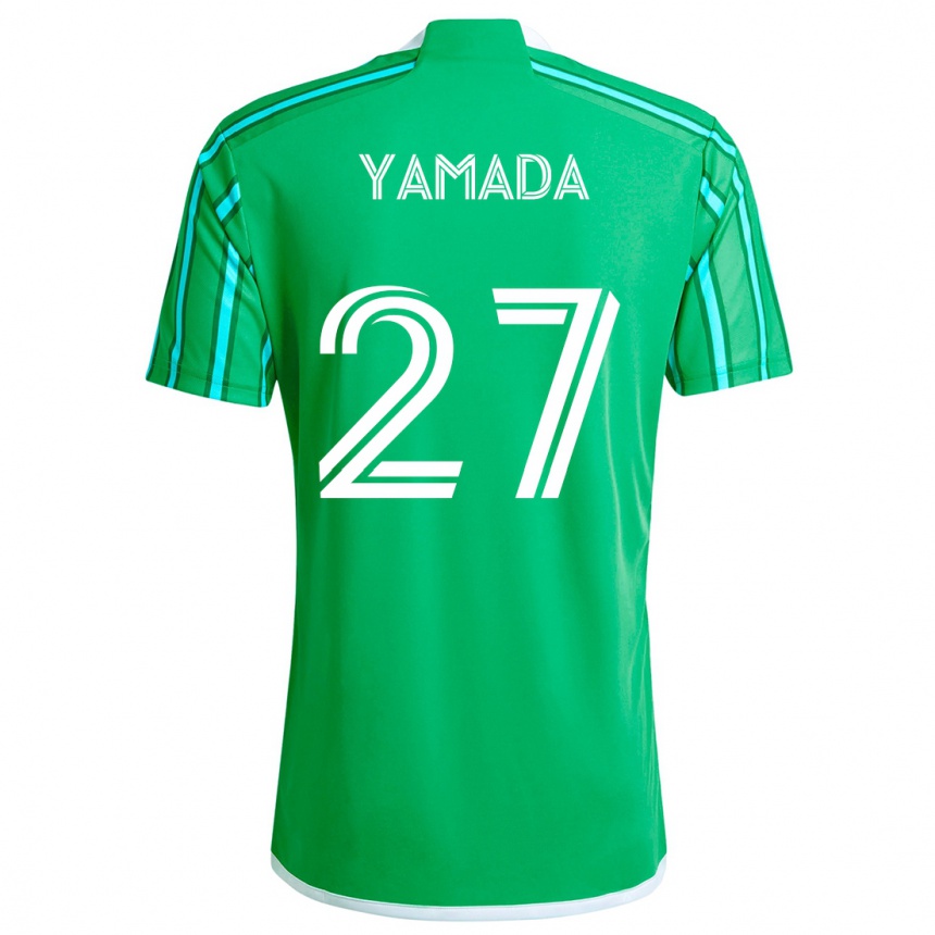 Niño Fútbol Camiseta Hikari Yamada #27 Verde Blanco 1ª Equipación 2024/25