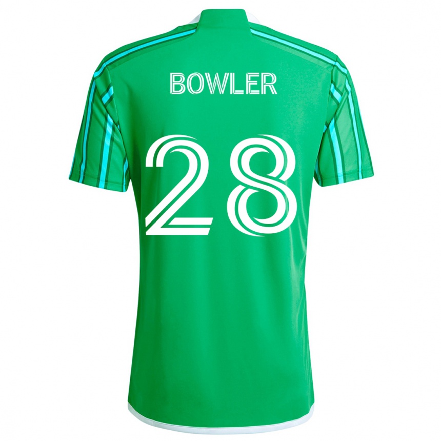 Niño Fútbol Camiseta Rachel Bowler #28 Verde Blanco 1ª Equipación 2024/25