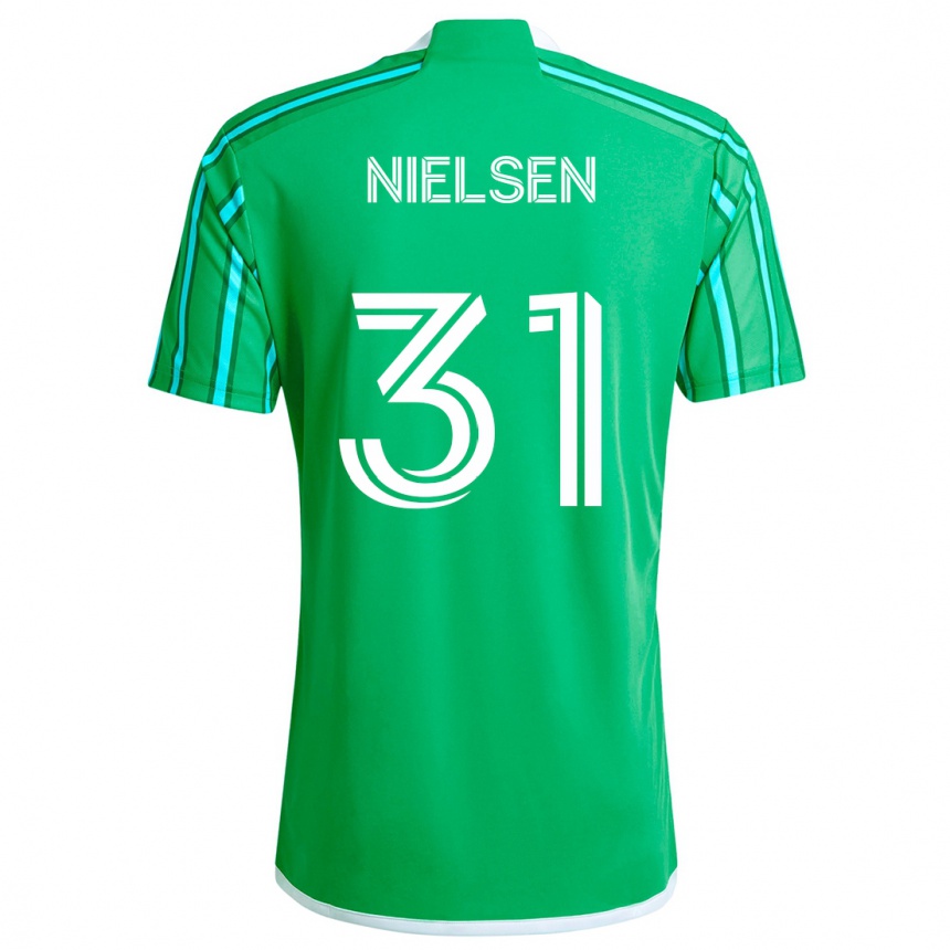 Niño Fútbol Camiseta Madeline Nielsen #31 Verde Blanco 1ª Equipación 2024/25