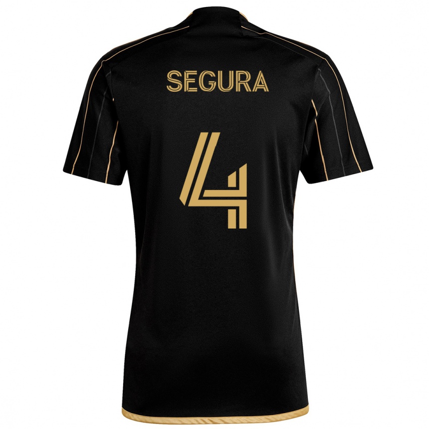 Niño Fútbol Camiseta Eddie Segura #4 Oro Negro 1ª Equipación 2024/25