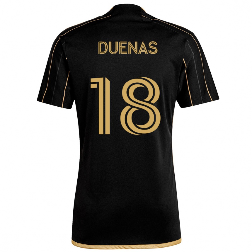 Niño Fútbol Camiseta Érik Dueñas #18 Oro Negro 1ª Equipación 2024/25