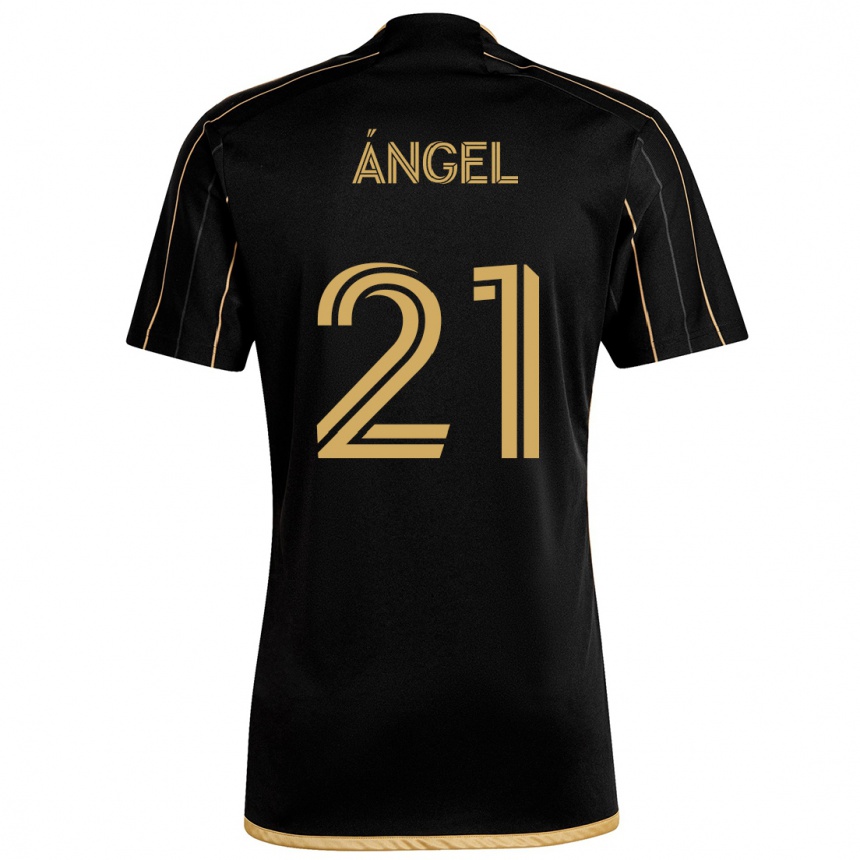 Niño Fútbol Camiseta Tomás Ángel #21 Oro Negro 1ª Equipación 2024/25