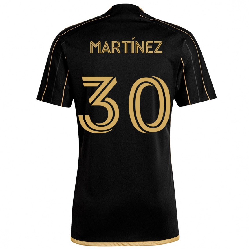 Niño Fútbol Camiseta David Martínez #30 Oro Negro 1ª Equipación 2024/25