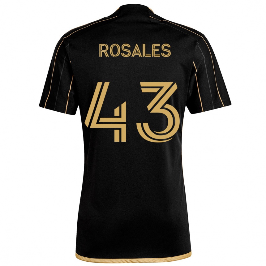 Niño Fútbol Camiseta Diego Rosales #43 Oro Negro 1ª Equipación 2024/25